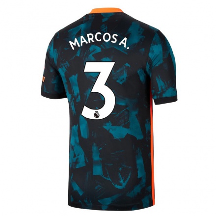 Femme Football Maillot Marcos Alonso #3 Bleu Foncé Tenues Third 2021/22 T-Shirt