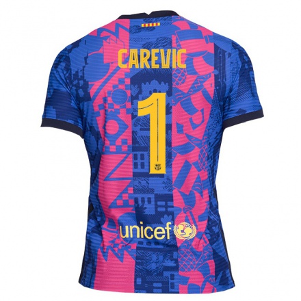 Femme Football Maillot Lazar Carevic #1 Rose Bleue Tenues Third 2021/22 T-Shirt