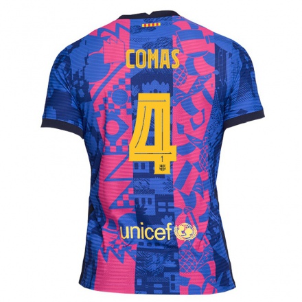 Femme Football Maillot Arnau Comas #4 Rose Bleue Tenues Third 2021/22 T-Shirt