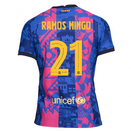 Femme Football Maillot Santiago Ramos Mingo #21 Rose Bleue Tenues Third 2021/22 T-Shirt