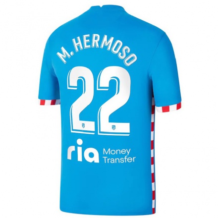 Femme Football Maillot Mario Hermoso #22 Bleu Tenues Third 2021/22 T-Shirt