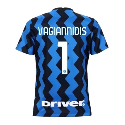 Femme Football Maillot Georgios Vagiannidis #1 Tenues Domicile Bleu Noire 2020/21 Chemise